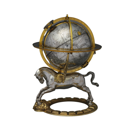Celestial globe with clockwork